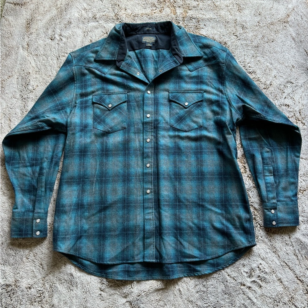 Pendleton Canyon Wool Jacket - Teal and Black